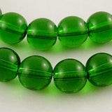 4mm Green Round Glass Bead Strand - REACH-compliant