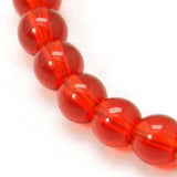 4mm Red Round Glass Bead Strand - REACH-compliant
