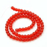 4mm Red Round Glass Bead Strand - REACH-compliant