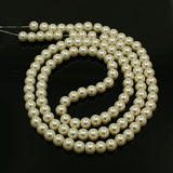 4mm Creamy White Glass Pearl Bead Strand 