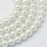 3mm White Glass Pearl Beads
