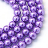 3mm Medium Purple Glass Pearl Beads