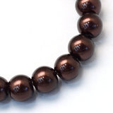 3mm Brown Glass Pearl Beads