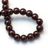 3mm Brown Glass Pearl Beads