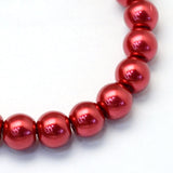 3mm Red Glass Pearl Beads