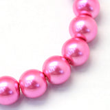 3mm Hot Pink Glass Pearl Beads