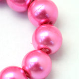 3mm Hot Pink Glass Pearl Beads
