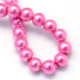 3mm Hot Pink Glass Pearl Beads