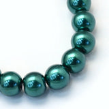 3mm Teal Glass Pearl Beads