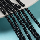3mm Black Glass Pearl Beads
