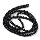 3mm Black Glass Pearl Beads