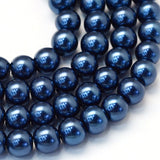 4mm Marine Blue Glass Pearl Bead Strand