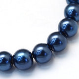 4mm Marine Blue Glass Pearl Bead Strand