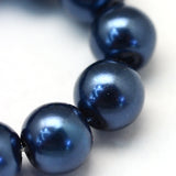 4mm Marine Blue Glass Pearl Bead Strand