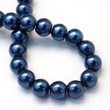4mm Marine Blue Glass Pearl Bead Strand