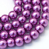 4mm Medium Orchid Glass Pearl Bead Strand 