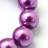 4mm Medium Orchid Glass Pearl Bead Strand 