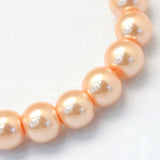 4mm Light Salmon Glass Pearl Bead Strand 