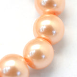 4mm Light Salmon Glass Pearl Bead Strand 