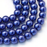 4mm Dark Blue Glass Pearl Bead Strand 
