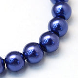 4mm Dark Blue Glass Pearl Bead Strand 