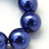 4mm Dark Blue Glass Pearl Bead Strand 