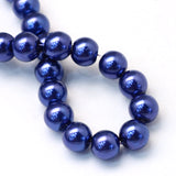4mm Dark Blue Glass Pearl Bead Strand 