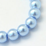 4mm Sky Blue Glass Pearl Bead Strand 