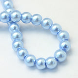 4mm Sky Blue Glass Pearl Bead Strand 