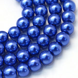 4mm Royal Blue Glass Pearl Bead Strand 