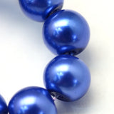 4mm Royal Blue Glass Pearl Bead Strand 