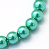 4mm Light Sea Green Glass Pearl Bead Strand