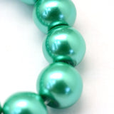 4mm Light Sea Green Glass Pearl Bead Strand