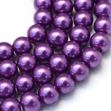 4mm Dark Orchid Glass Pearl Bead Strand