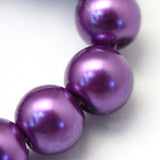 4mm Dark Orchid Glass Pearl Bead Strand