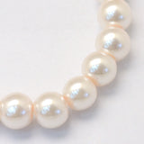 4mm Antique White Glass Pearl Bead Strand 
