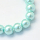 4mm Aquamarine Glass Pearl Bead Strand 