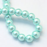 4mm Aquamarine Glass Pearl Bead Strand 
