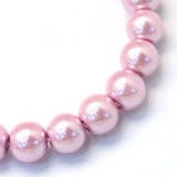 4mm Flamingo Pink Glass Pearl Bead Strand