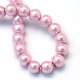 4mm Flamingo Pink Glass Pearl Bead Strand