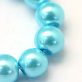 4mm Cyan Glass Pearl Bead Strand 