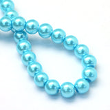 4mm Cyan Glass Pearl Bead Strand 