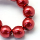 4mm Firebrick Red Glass Pearl Bead Strand 