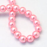 4mm Pink Glass Pearl Bead Strand