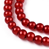 4mm Crimson Red Glass Pearl Bead Strand 