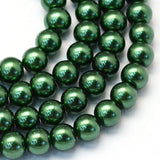 4mm Dark Green Glass Pearl Bead Strand