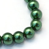4mm Dark Green Glass Pearl Bead Strand