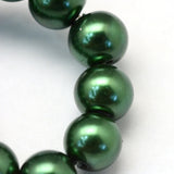 4mm Dark Green Glass Pearl Bead Strand