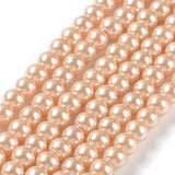 Light Salmon Glass Pearl Beads 6mm (pack of 50)