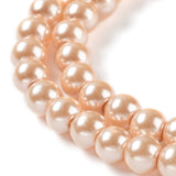 Light Salmon Glass Pearl Beads 6mm (pack of 50)